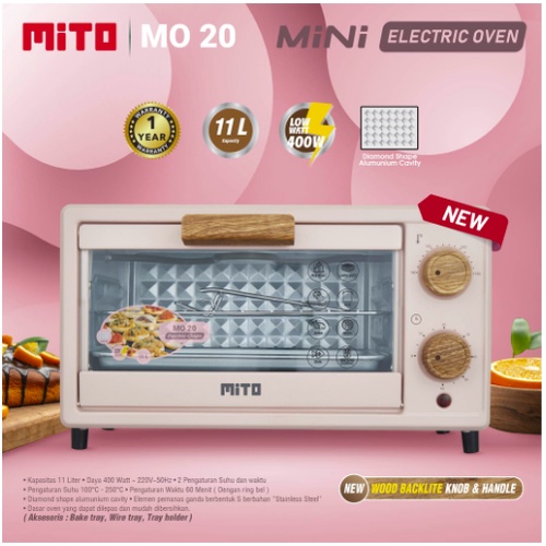 [ Mito ] Oven Listrik Mini MITO MO 20 - Low Watt ( 11 Liter )