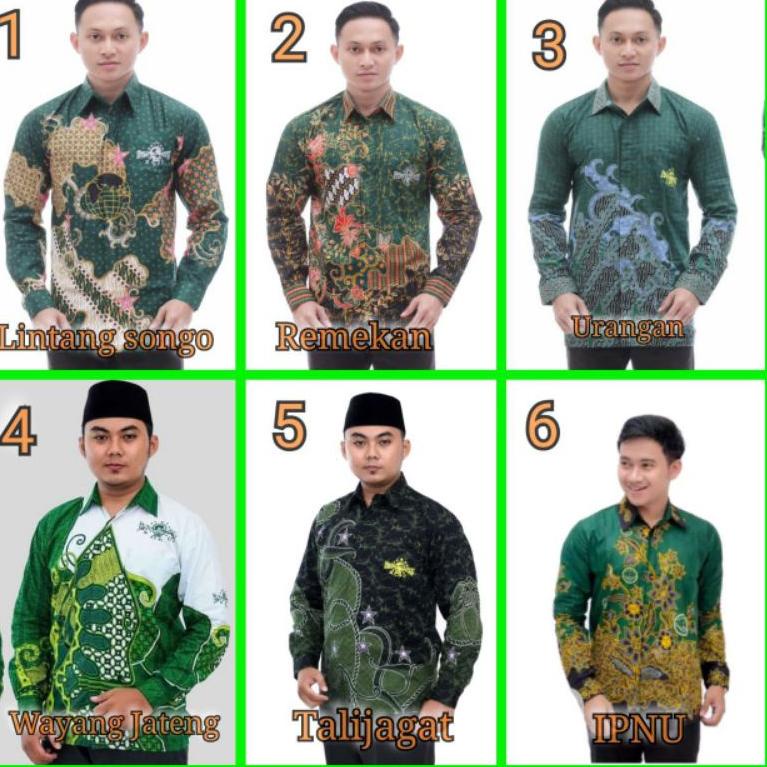 PALING DICARI Kemeja Batik Nu Ipnu Resmi lintang Songo nu tali Jagat nu wayangan atributnu kemeja nu