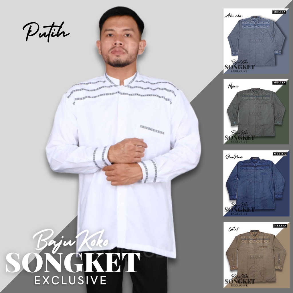 Baju Koko Pria Kemko Dewasa Baju Muslim Laki Laki Lengan Panjang Manset Katun Adem M L XL
