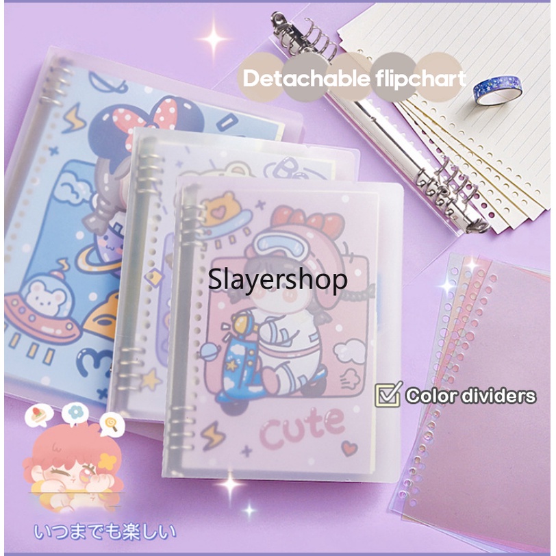 

HJK Buku Vivid Lose Leaf Binder A5 Notebook 40 Halaman Warna Pastel cute