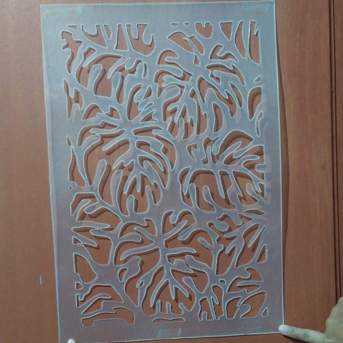 

Terlaris Stencil Dinding Monstera Janda Bolong Ukuran 50 X 35