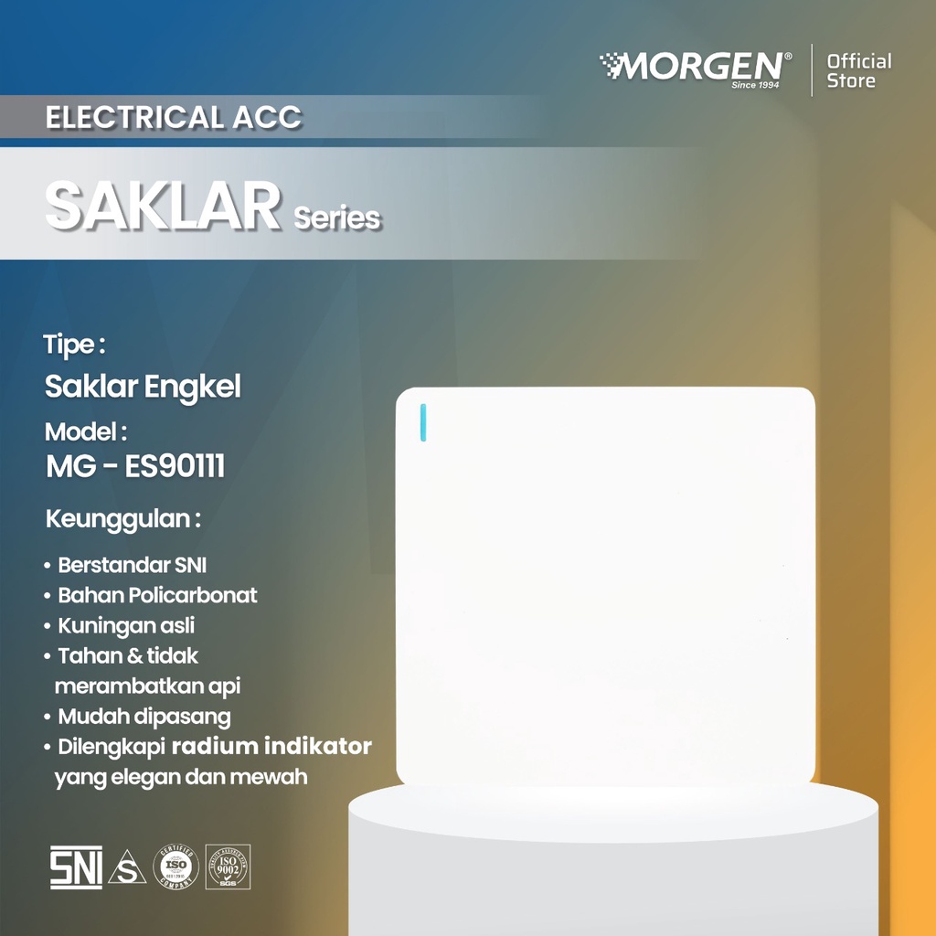 Morgen Saklar Engkel Premium MG ES90111 SNI Serial Elektrik Series