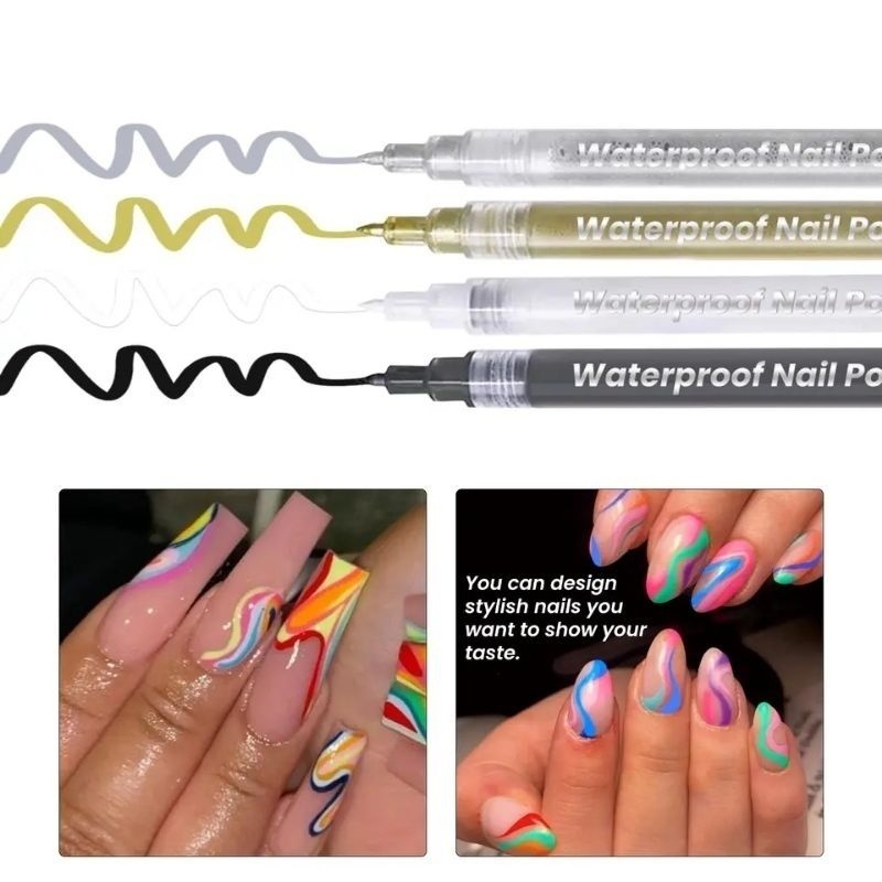 8 Pcs/Set Nail Art Graffiti Pen for Nail Painting  / NAIL ART PAINTING / Waterproof Nail Polish pen