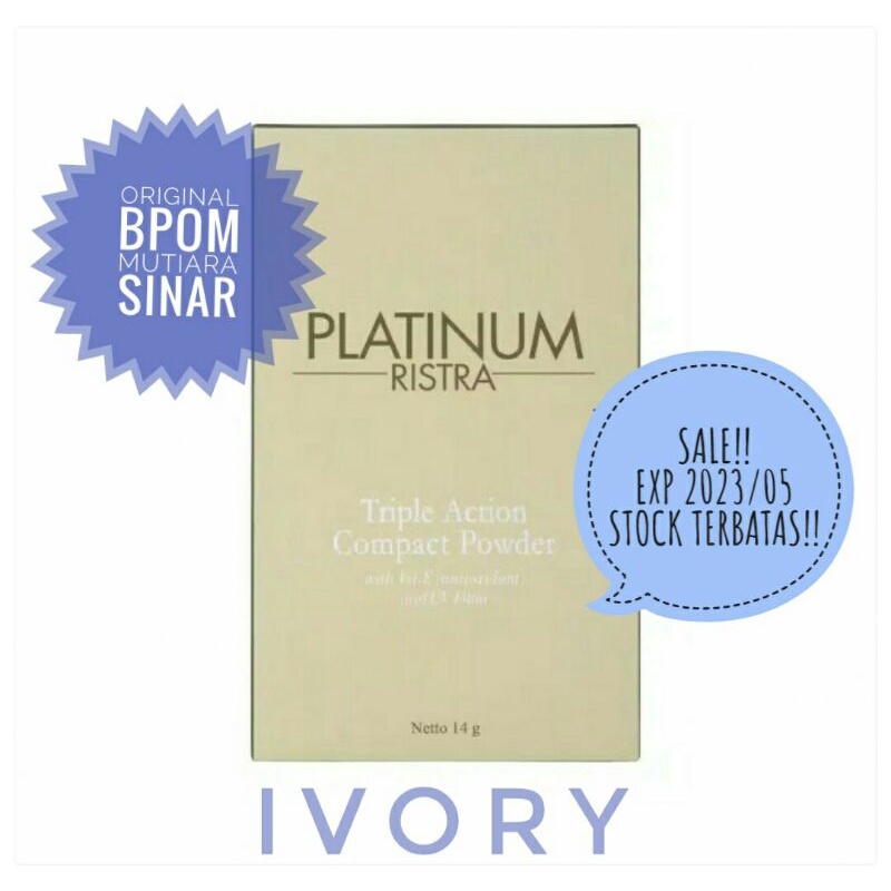 Ristra Platinum Trple Action Compact Powder No.1 Ivory/Bedak Padat