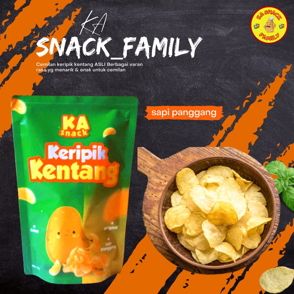 

Cemilan Keripik Kentang / Makanan Ringan Kripik Potato Chips Gurih, Renyah, Krispy Snack Murah Kekinian