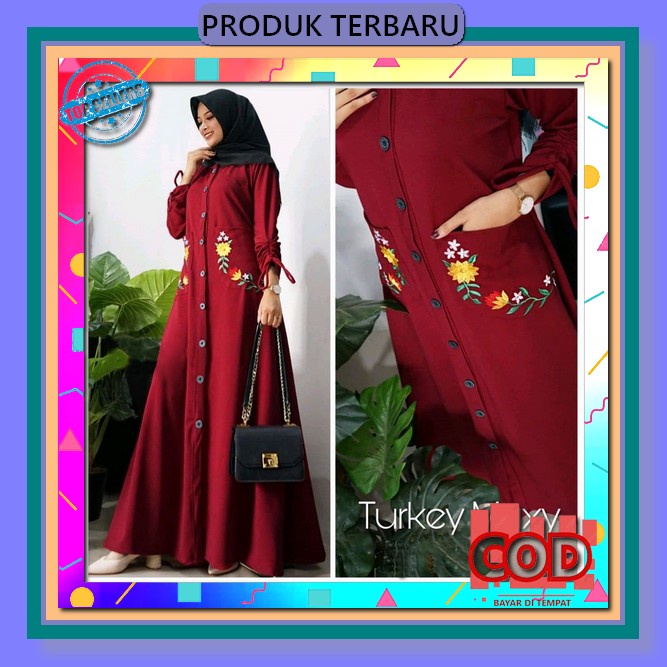 [Diskon Super] Gamis Sakura Katun Jepang Maxi Dewasa Jumbo Kekinian Terbaru 2021 / Baju Gamis Wanita