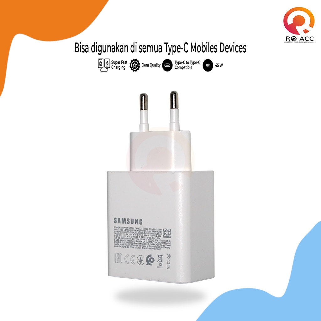 [RO ACC] ORI99 CHARGER CASAN SAMSUNG SUPER FAST CHARGING TYPE C S22 45W