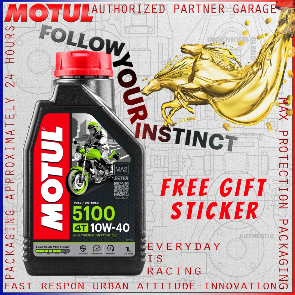 MOTUL 5100 4T 15W50 1L / 10w40 1L OLI  MOTOR Technosynthese®-ester IMPORT ORIGINAL BONUS KANEBO MOTUL / KEYCHAIN GANTUNGAN KUNCI MOTUL