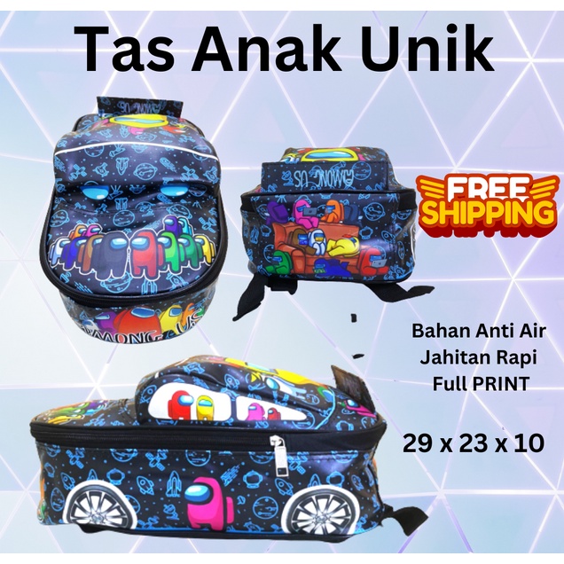 COD ~ 1 KG = 5!!PROMO TERMURAH Tas Anak TK  Motif Karakter Tas mobil tas 3D tas on the road Tas murah BUS tayo spiderman ironman cars little pony among us BT21 tas import anti air