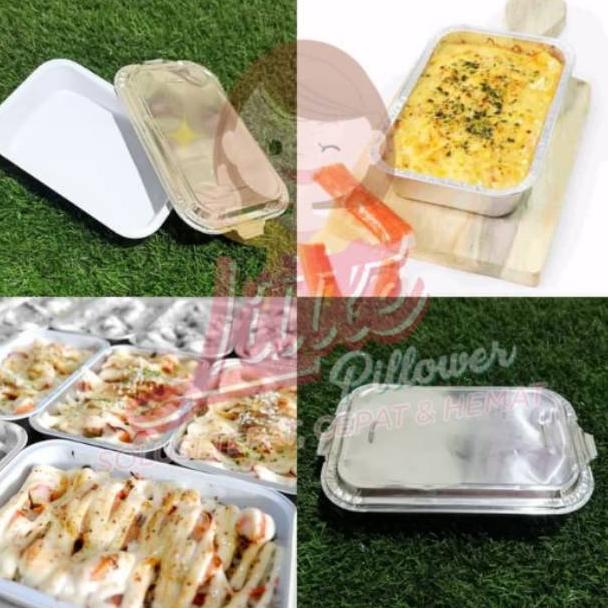 TERPERCAYA (ISI 50 - AX350+TUTUP) Wadah aluminium foil/Tray nasi panggang ml + Tutup/Tray aluminium