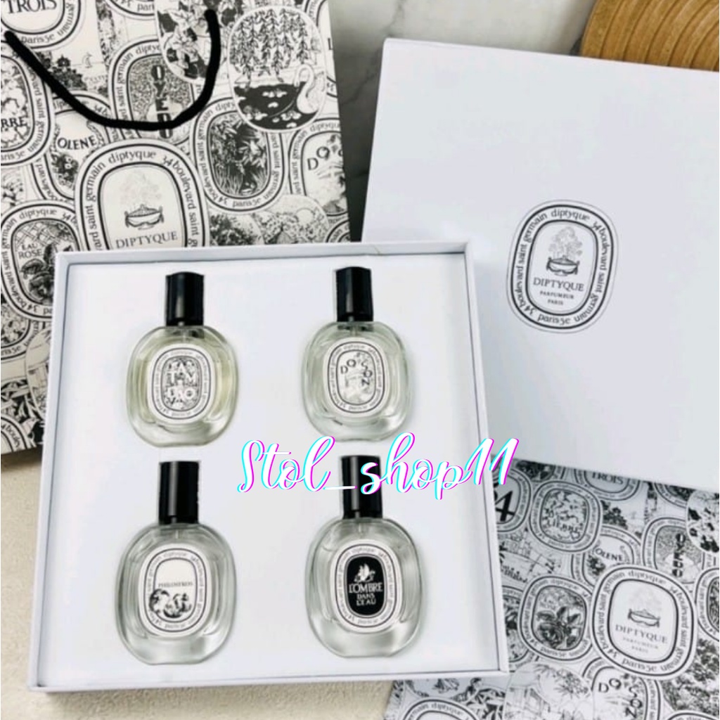 DIPTYQUE SET PARFUM ORIGINAL EROPA REJECT PARFUM UNISEX DIPTYQUE GIFT SET 4 IN 1 MINIATURE COLLECTION 30ML