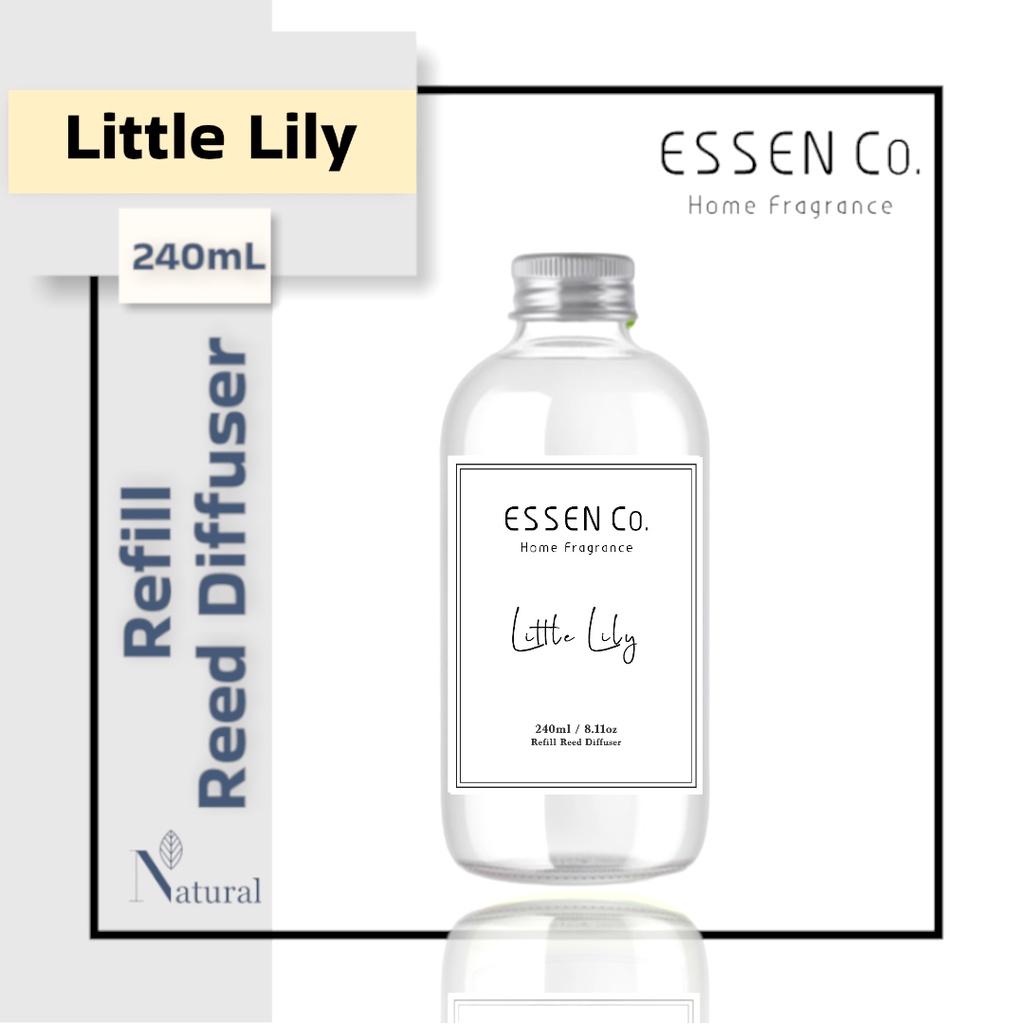 Essen Co Reed Diffuser Little Lily Aromatherapy Pengharum Pewangi Ruangan Aromaterapi 240mL Refill