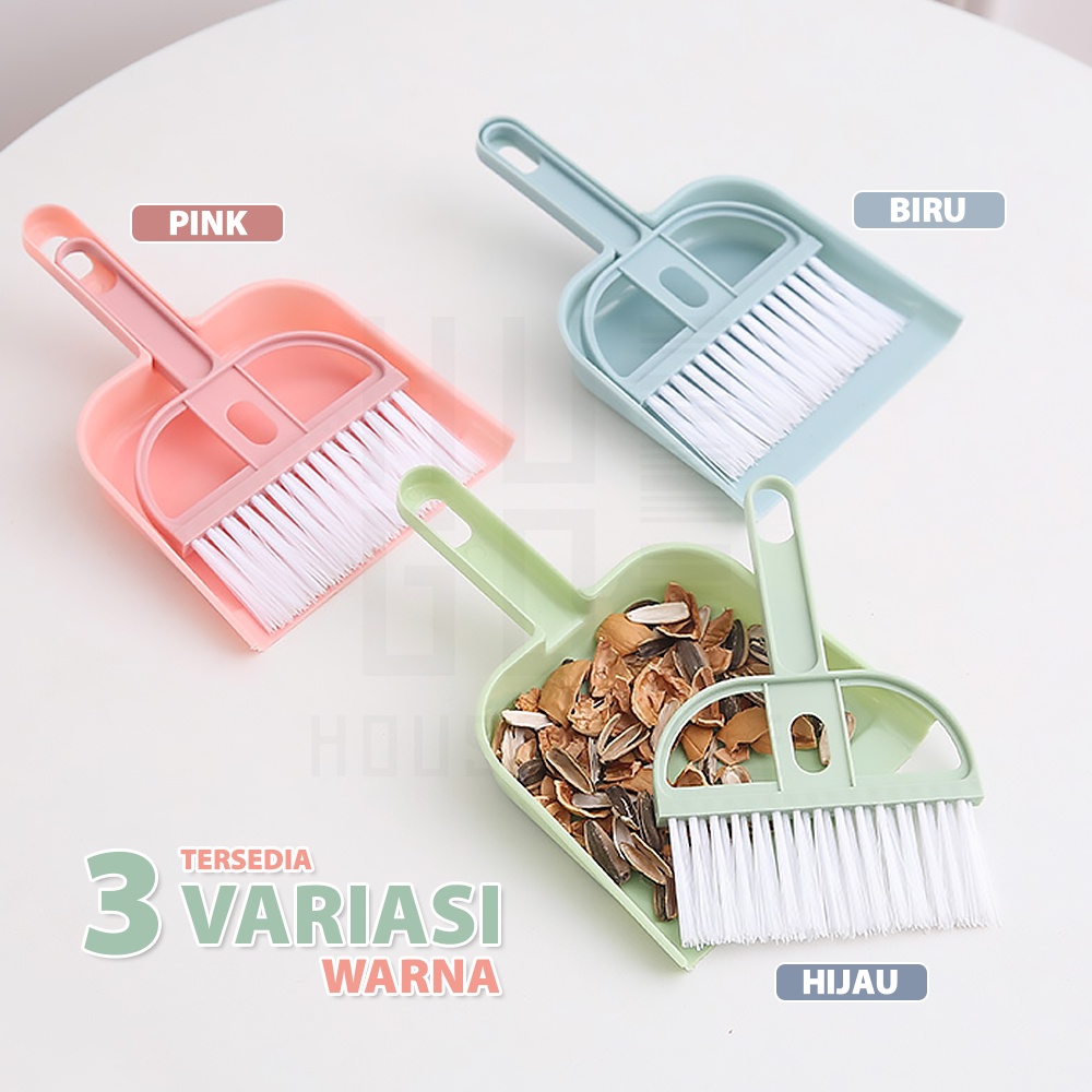 HUGO Sapu Mini Set Pengki Serbaguna Mini Dustpan Set