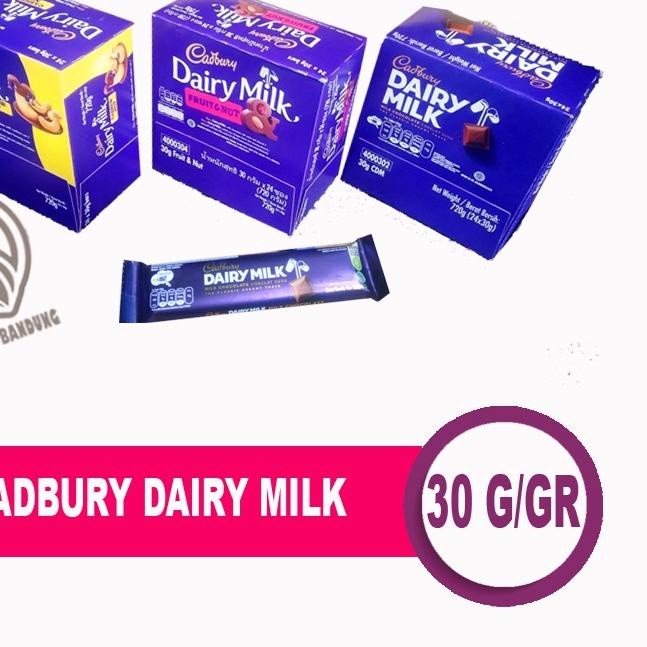 

✮ CADBURY DAIRY MILK 30 GR GRAM BOX ISI 24 PCS, COKELAT CADBURY 30G X 24PC ○