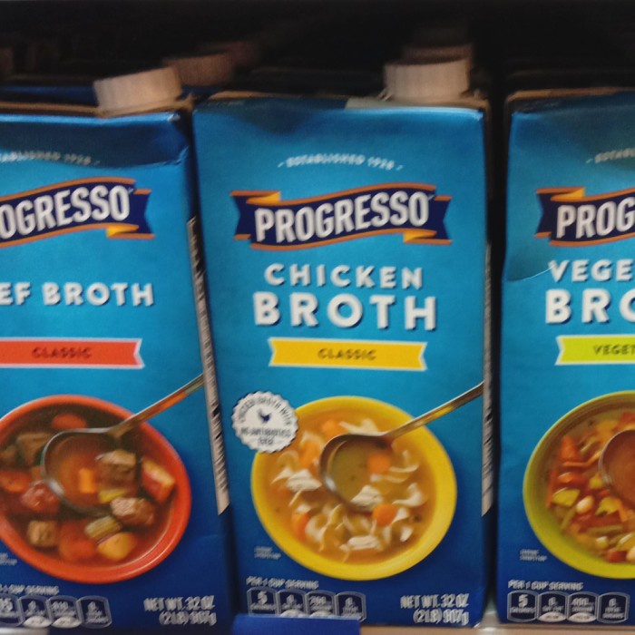 

Kaldu cair Progresso beef, chicken, vegetable broth 907 gr/varian