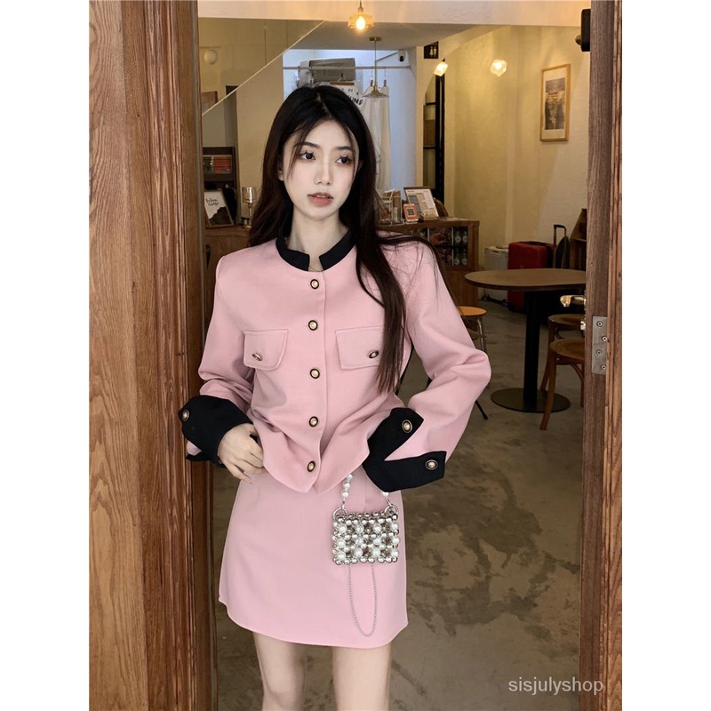[✅BISA COD] #Sisjuly# Wanita kecil dupa tabrakan angin tabrakan warna kerah berdiri temperamen jaket