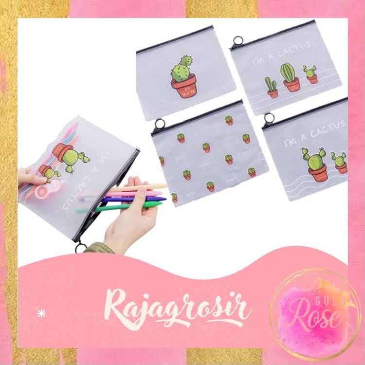 

ℛ - S645 Tempat Pensil Transparan Motif Kaktus Pouch Penyimpanan Alat Tulis Import / Pouch Kosmetik / Pouch Tempat Pensil / Kotak Pensil Transparan / Tempat Pensil Motif Karakter / Tempat Pensil Motif Kaktus / Tempat Pensil Lucu