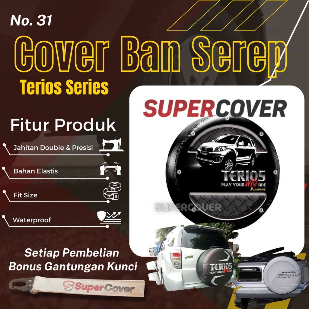 Sarung Ban Serep Daihatsu Terios Cover Ban Serep Kulit Sintetis Daihatsu Terios 31 Penutup Pelindung