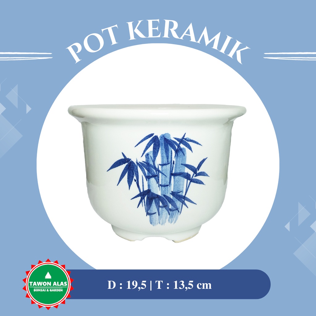 Pot Bonsai Keramik Bundar Small Bagus