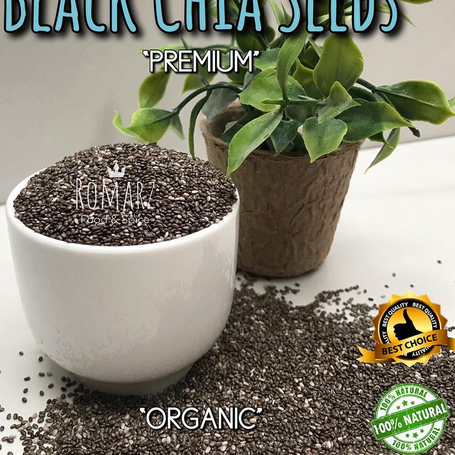 

◌ ORGANIC BLACK CHIA SEEDS PREMIUM 500 gr | Organic Chia Seed 500gr ♞