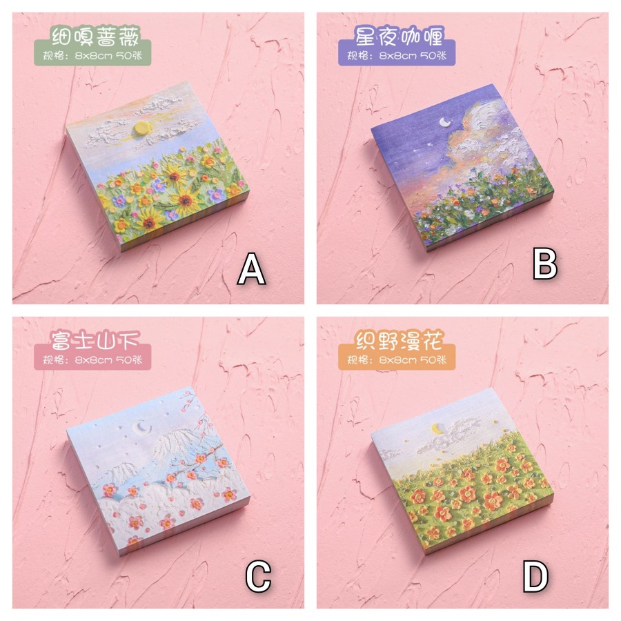 STICKY NOTE 3D PEMANDANGAN HAND PAINTING SCENERY MEMO UNYU