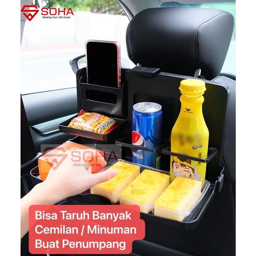 AM-55 Meja Makan Mobil Rak Holder Botol Minuman Tempat Rak Makan Lipat