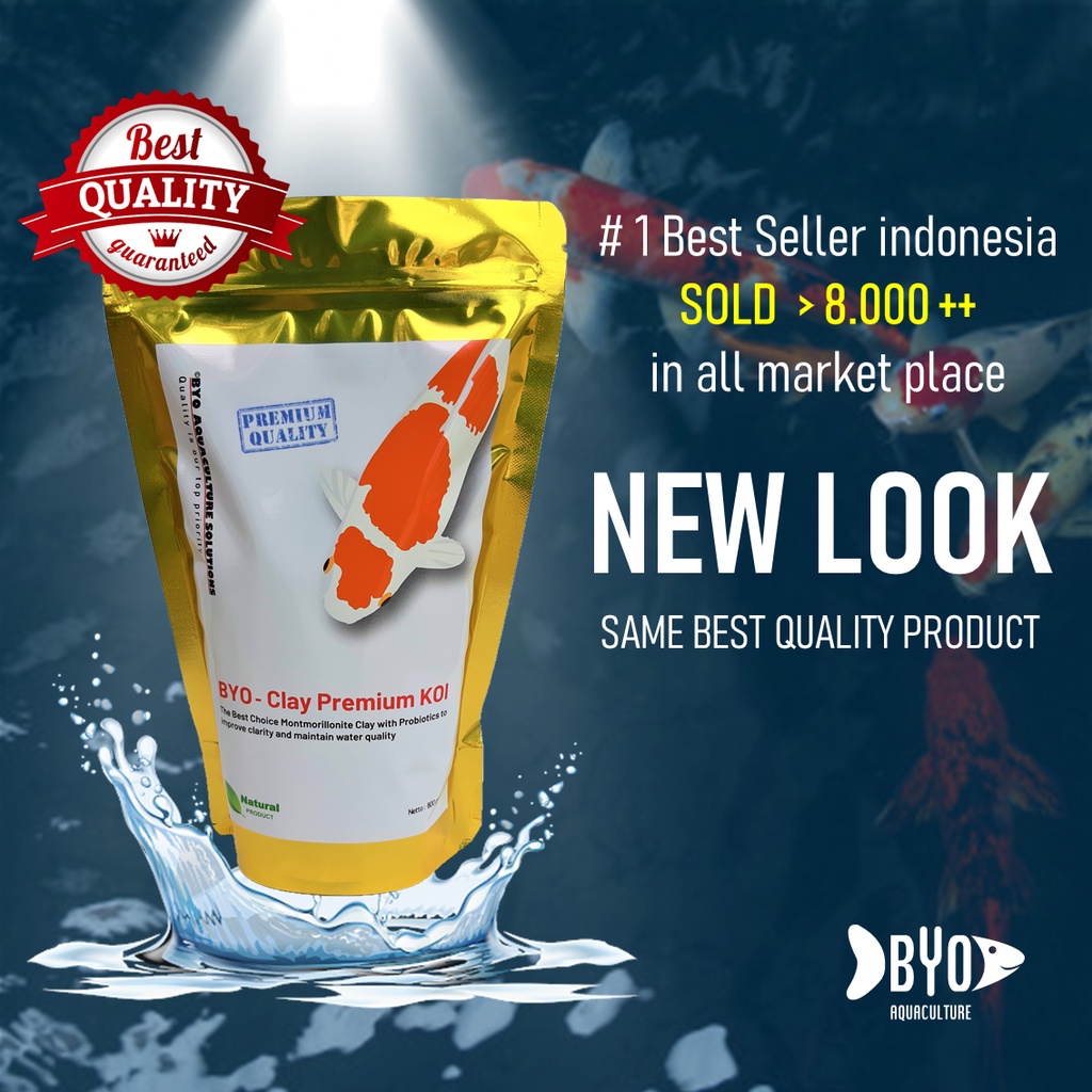 Clay Premium - Penjernih Kolam Koi + Bakteri Probiotik Starter / Clay Koi - 250 gram