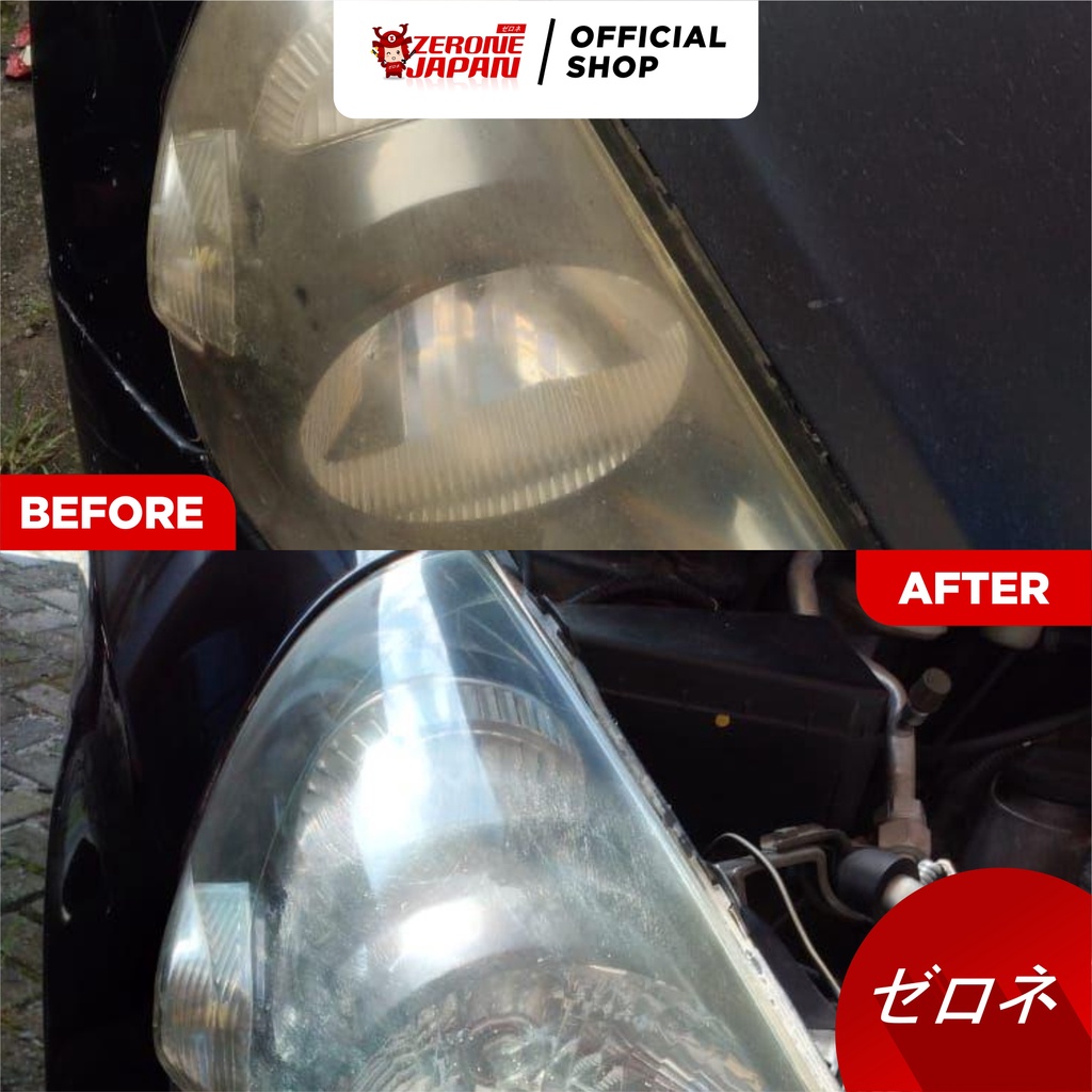 Headlight Restorer Zerone Japan Pembersih Paket Pengkilap Mika Lampu Mobil Original