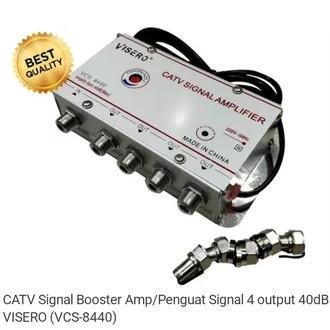 Penjernih TV Booster Antena tv + Splitter 4 way 40 db