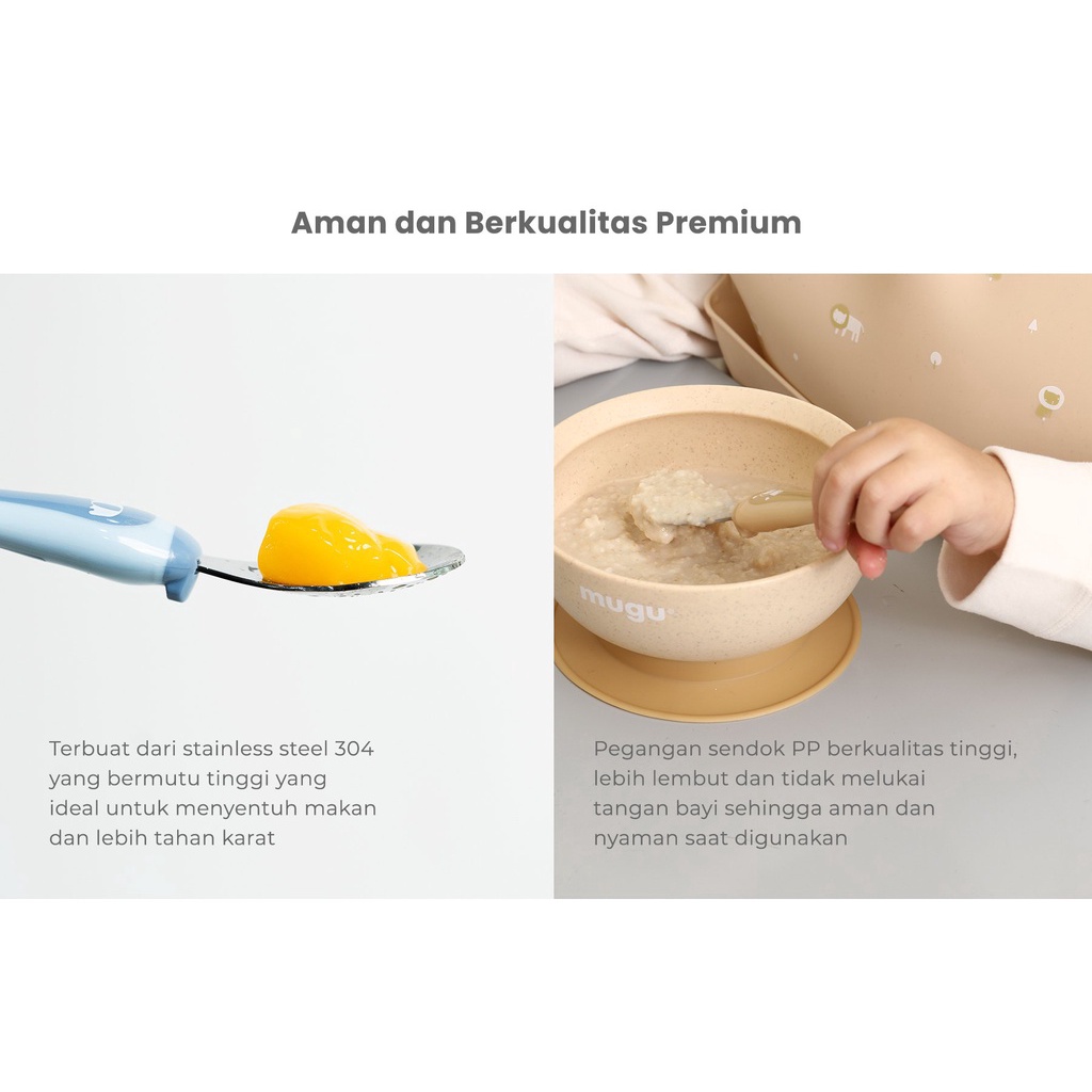 Mugu Toddler Spoon And Fork Pink Merah Muda Sendok Garpu Anak