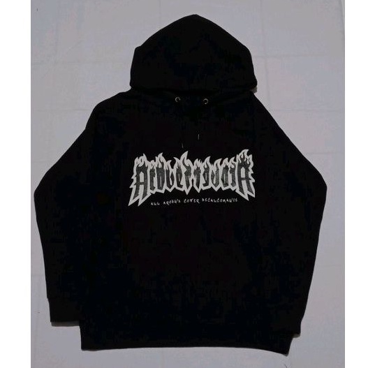 hoodie acover hitam pekat