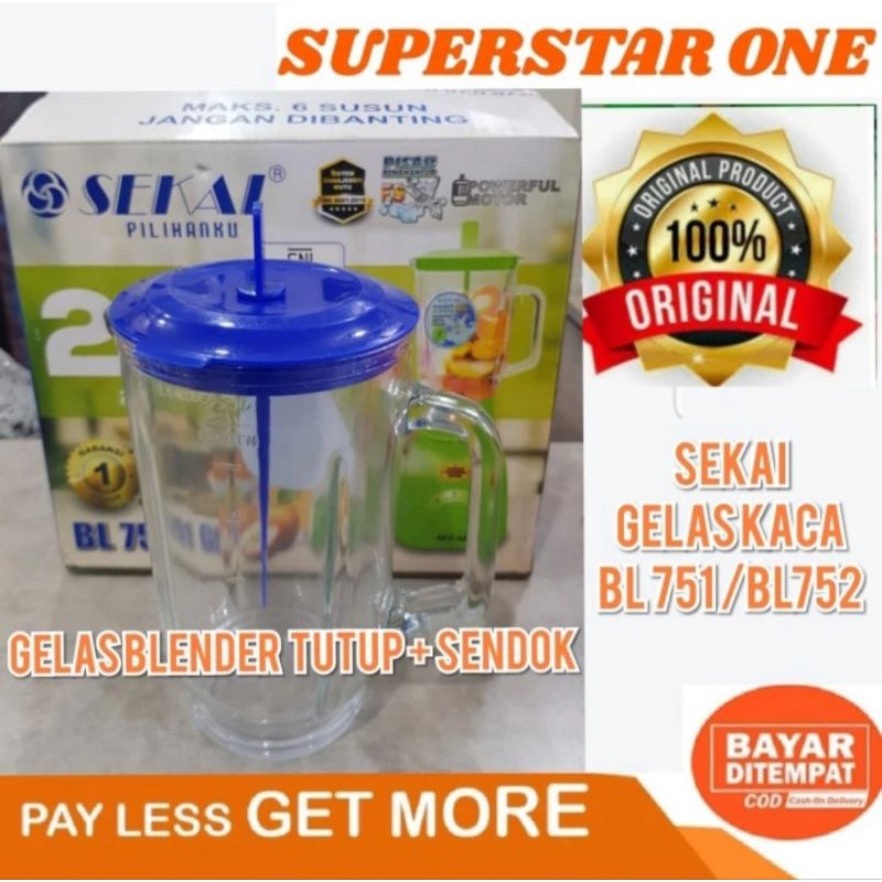 gelas blender sekai bl 751, bl752 gelas blender sekai bl751gl bl 752gl