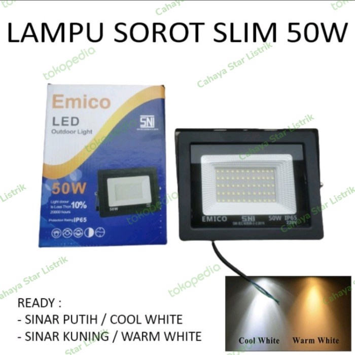 Best Seller Emico Lampu Sorot Led 50Watt / Floodlight Outdoor Tembak Lapangan