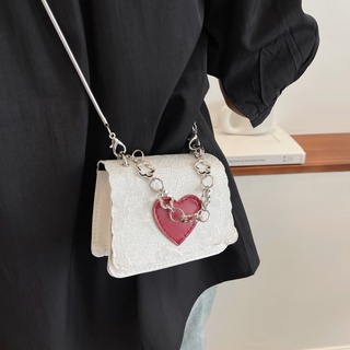 Bag Mini Heart Patch Detail Flap Square Bag Crossbody Bag 10048