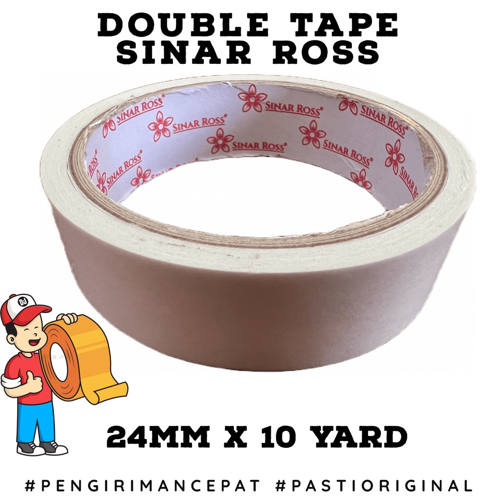 

Double Tape Kertas 1 inch 24mm 10 Yard Sinar Ross PER 1 PCS