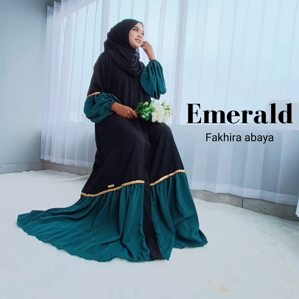 Fakhira Abaya Jatblack premium saudi terbaru - Gamis Abaya remaja - Terbaru baju wanita Kekinian