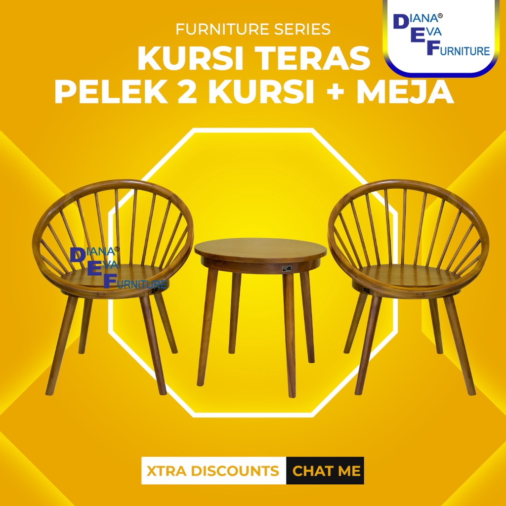 Kursi Teras Pelek (2 Kursi + Meja Teras)