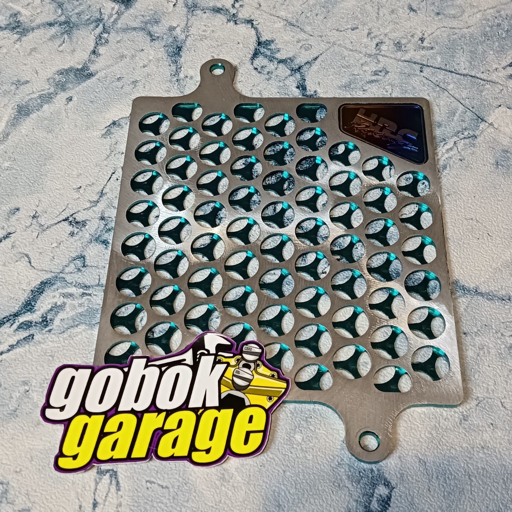 COVER RADIATOR HRC ALUMUNIUM EMBLEN TITANIUM HONDA VARIO 125 150 PCX ADV ORIGINAL