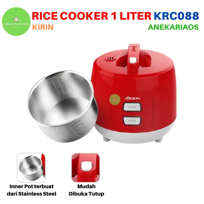 Rice Cooker Magic Com KIRIN Stainless Steel 1 Liter KRC 088 ORIGINAL