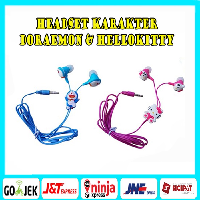 [JAKARTA] HEADSET DORAEMON / HANDSFREE KARAKTER / EARPHONE HELLO HITTY