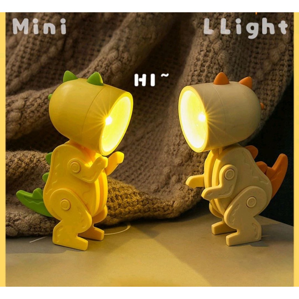 LAMPU TIDUR MINI LAMPU LED PORTABLE BENTUK DINO LAMPU MEJA LAMPU BACA