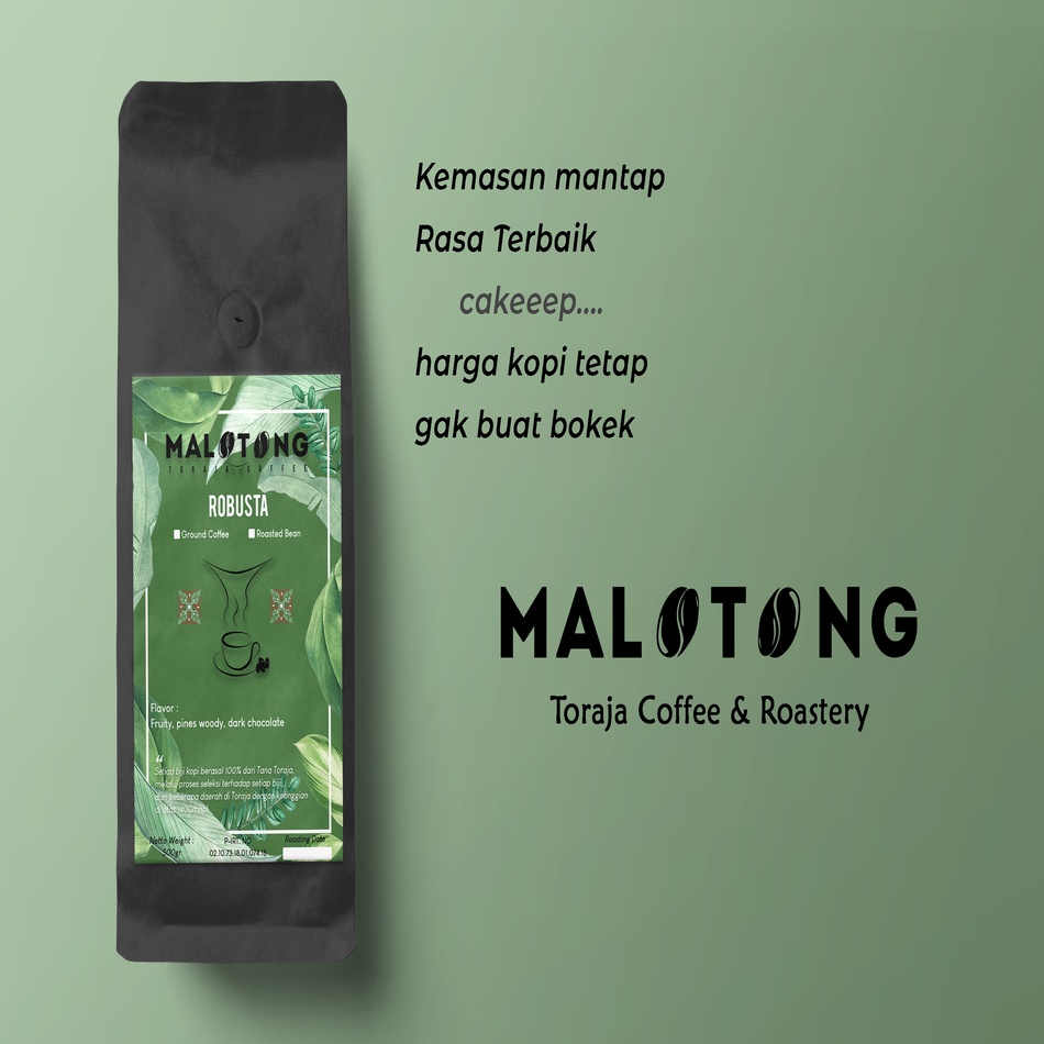 

Malotong Kopi Robusta Toraja 500 Gram Natural Proses Biji Kopi / Kopi Bubuk