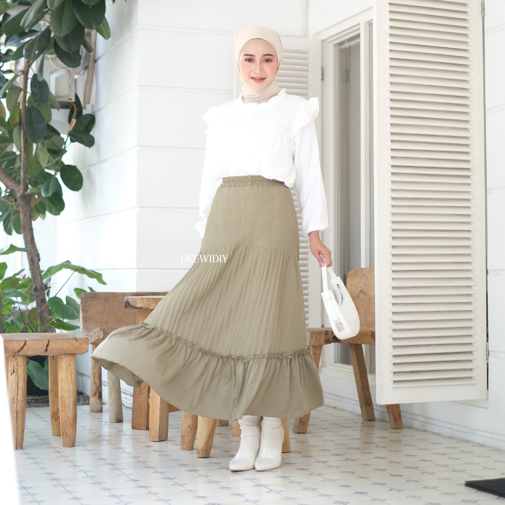 ROK PLISKET VIRAL / ROK PLISKET LIDI PANJANG / ROK PLISKET MURAH - NAMI PLEATS SKIRT DEEWIDIY