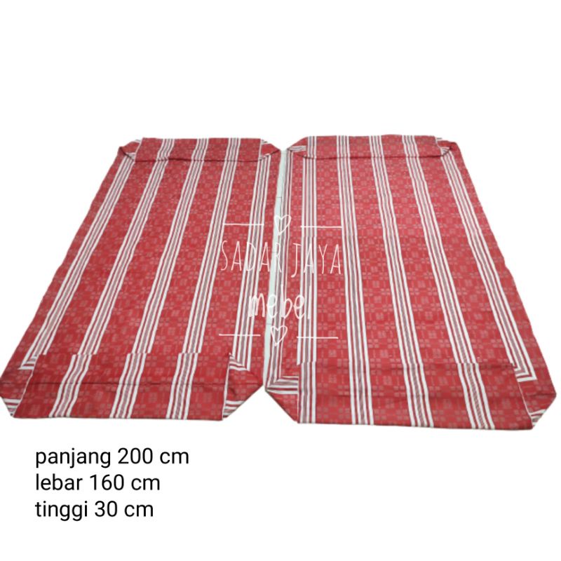 160×200×30cm(2Lembar 80+80cm) sarung/urung/kulit kasur katun rrt tebal kuat adem awet sudah jadi tin