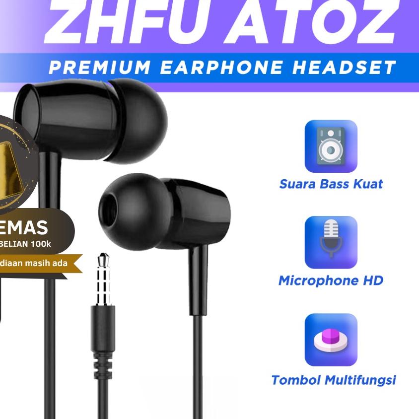 ❁ Zhfu Atoz Premium Earphone Headset Handsfree Heavy Bass ◄