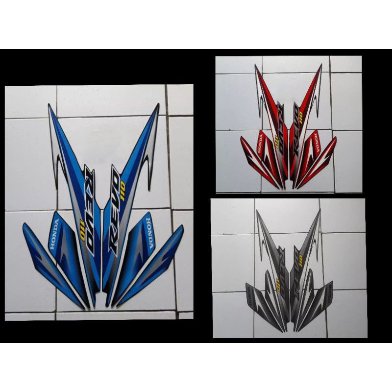 STIKER STRIPING HONDA REVO 110 2010 FULL STIKER LIS BODY MOTOR REVO 110 2010 STANDAR