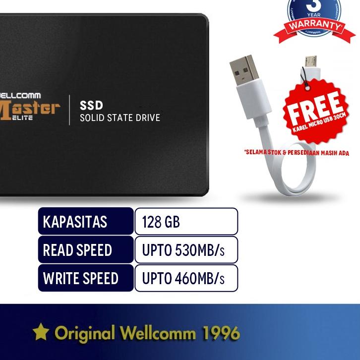 ☺ Wellcomm ELITE SSD 128 GB SATA III 2.5" / SSD Murah / SSD 128GB ❆