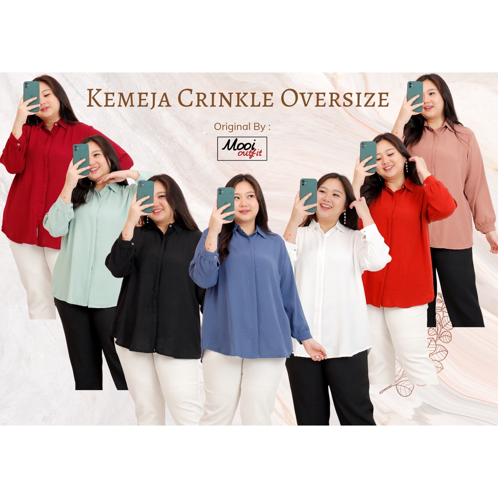 Kemeja Oversize Wanita Crinkle