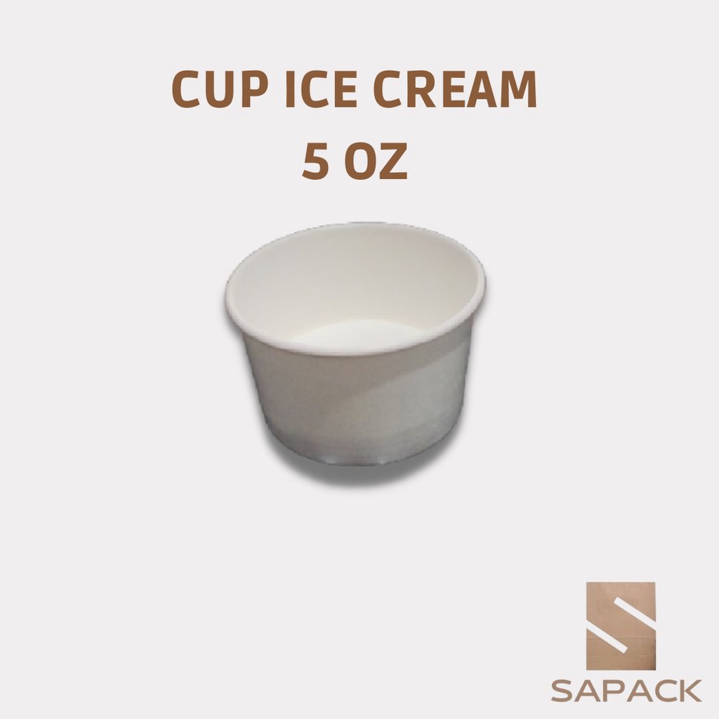 ICE CREAM CUP PAPER 5 OZ / CUP ES KRIM KERTAS POLOS 50pcs