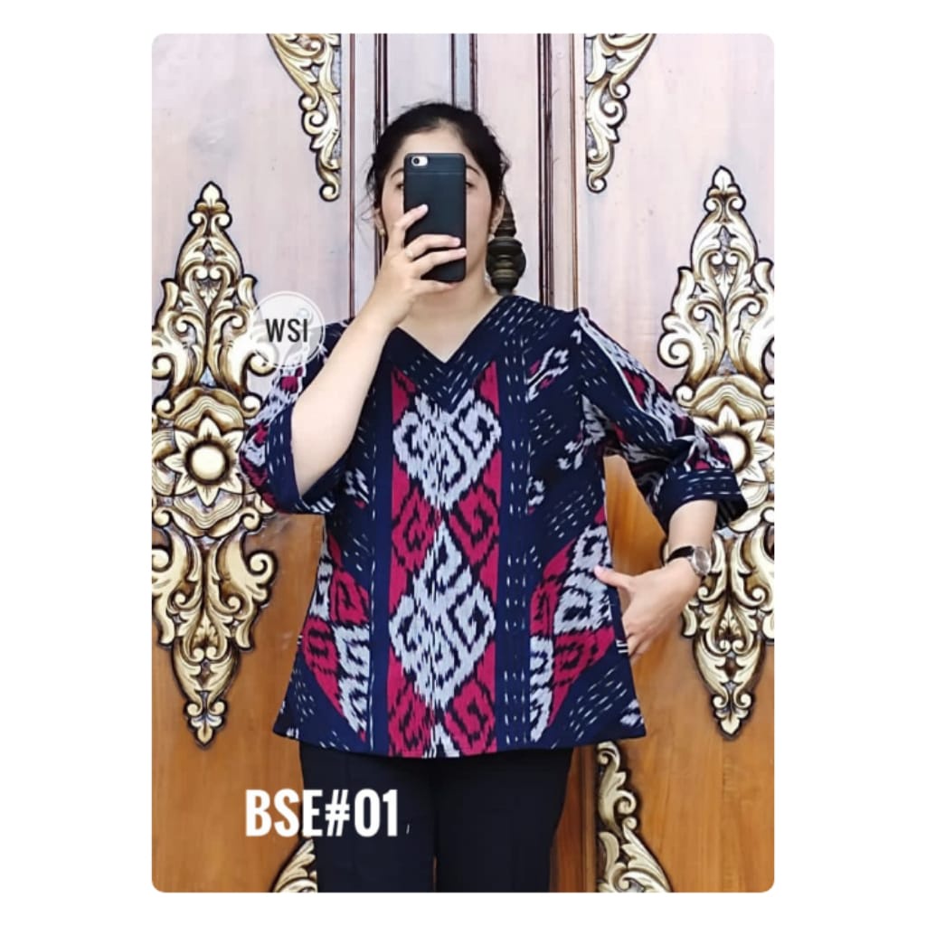 New Blouse Tenun Asli Jepara Lengan 7/8